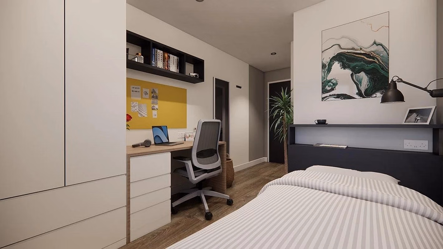 Moss Court, Manchester - Manchester, England, United Kingdom - Gold Studio - Bedroom