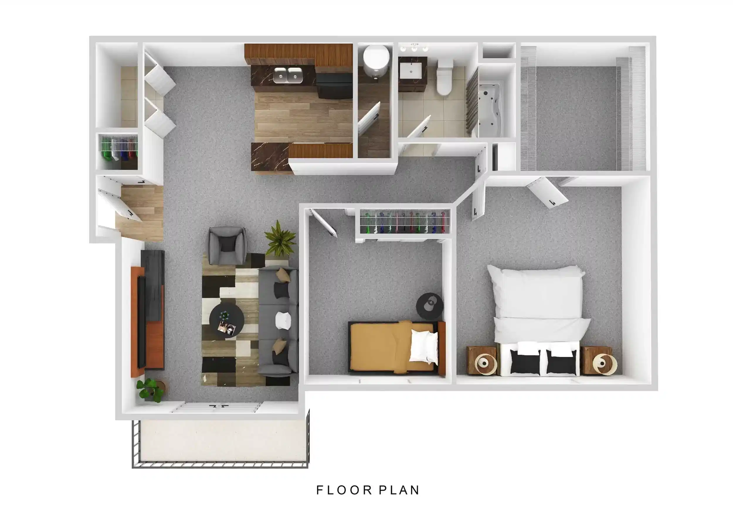 Residences at Central Park, Gahanna - Obetz, Ohio, United States - Room in 2 Bedroom 1 Bathroom | Winchester with Balcony/Patio - Floor Plan