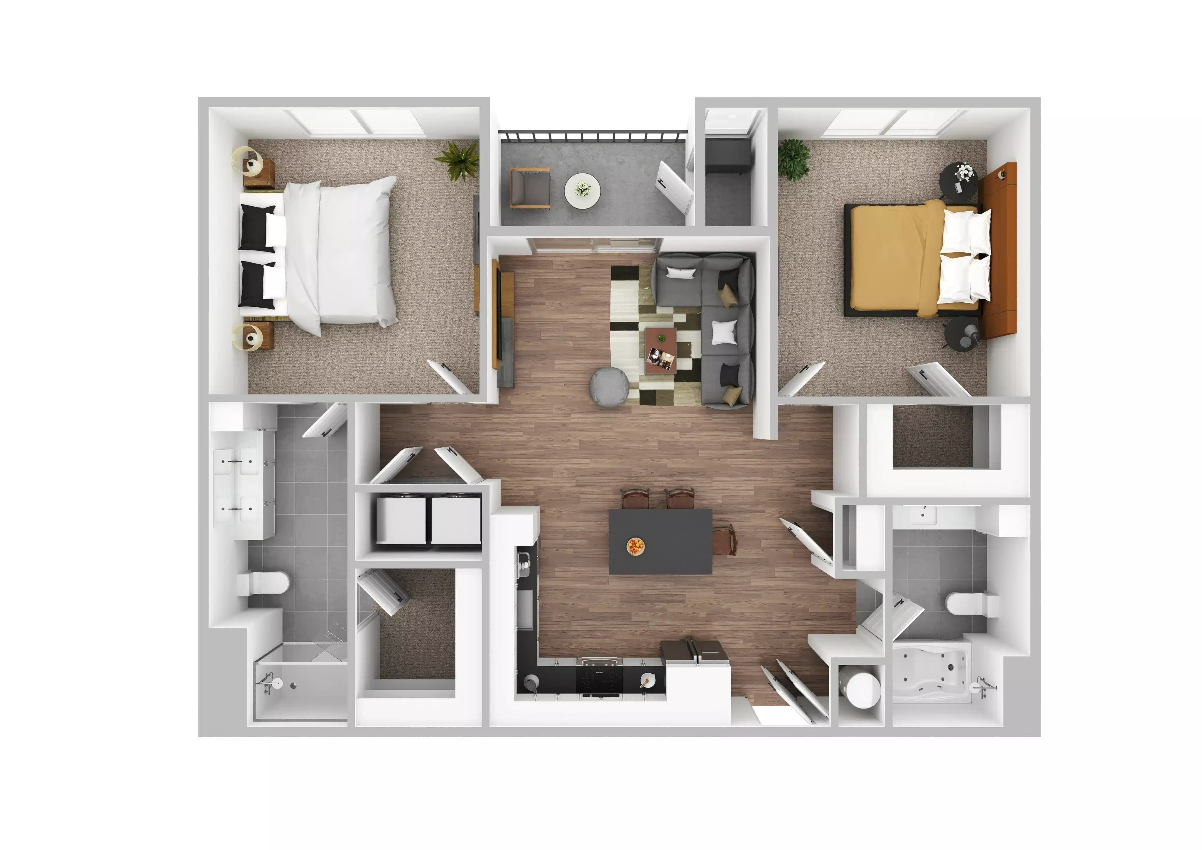 The Monarch, Des Plaines - Urbana, Illinois, United States - 2 Bed 2 Bath | B2 - Floor Plan