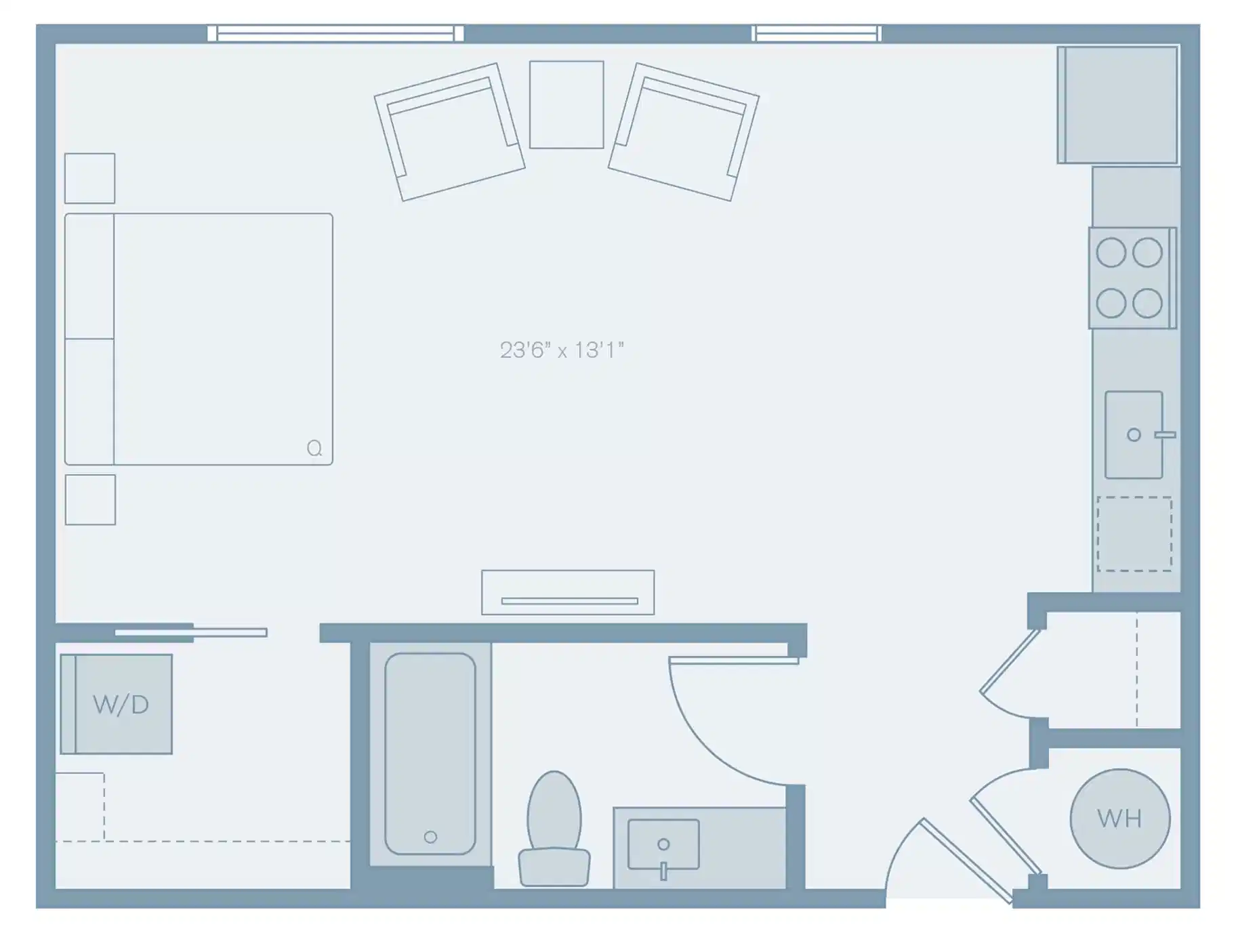The Sutton, Columbus - Columbus, Ohio, United States - Studio | S2 - Floor Plan