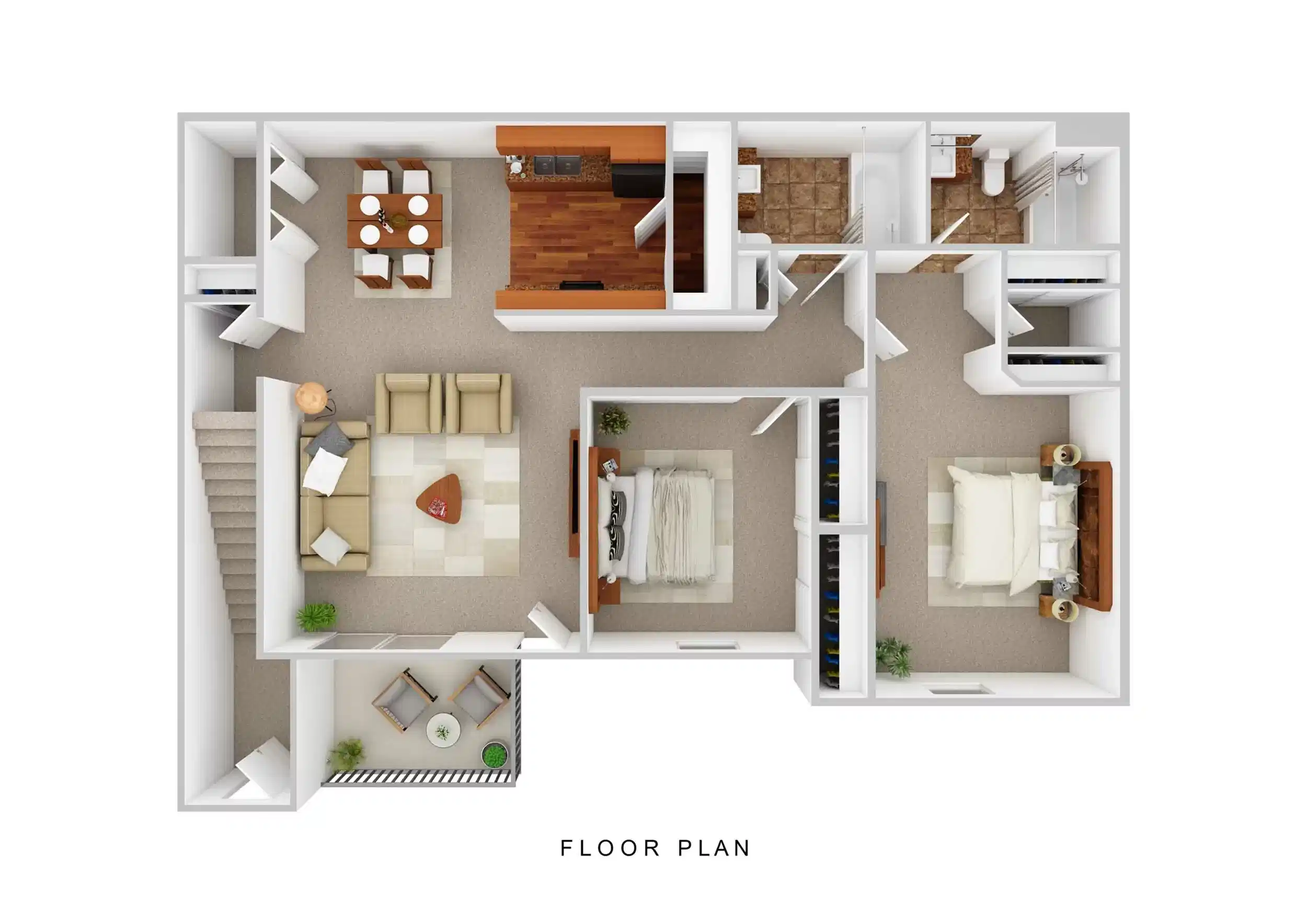 Woods at Perry Lane, Westerville - Westerville, Ohio, United States - Room in 2 Bedroom 2 Bathroom | Eagle with Patio/Balcony - Floor Plan
