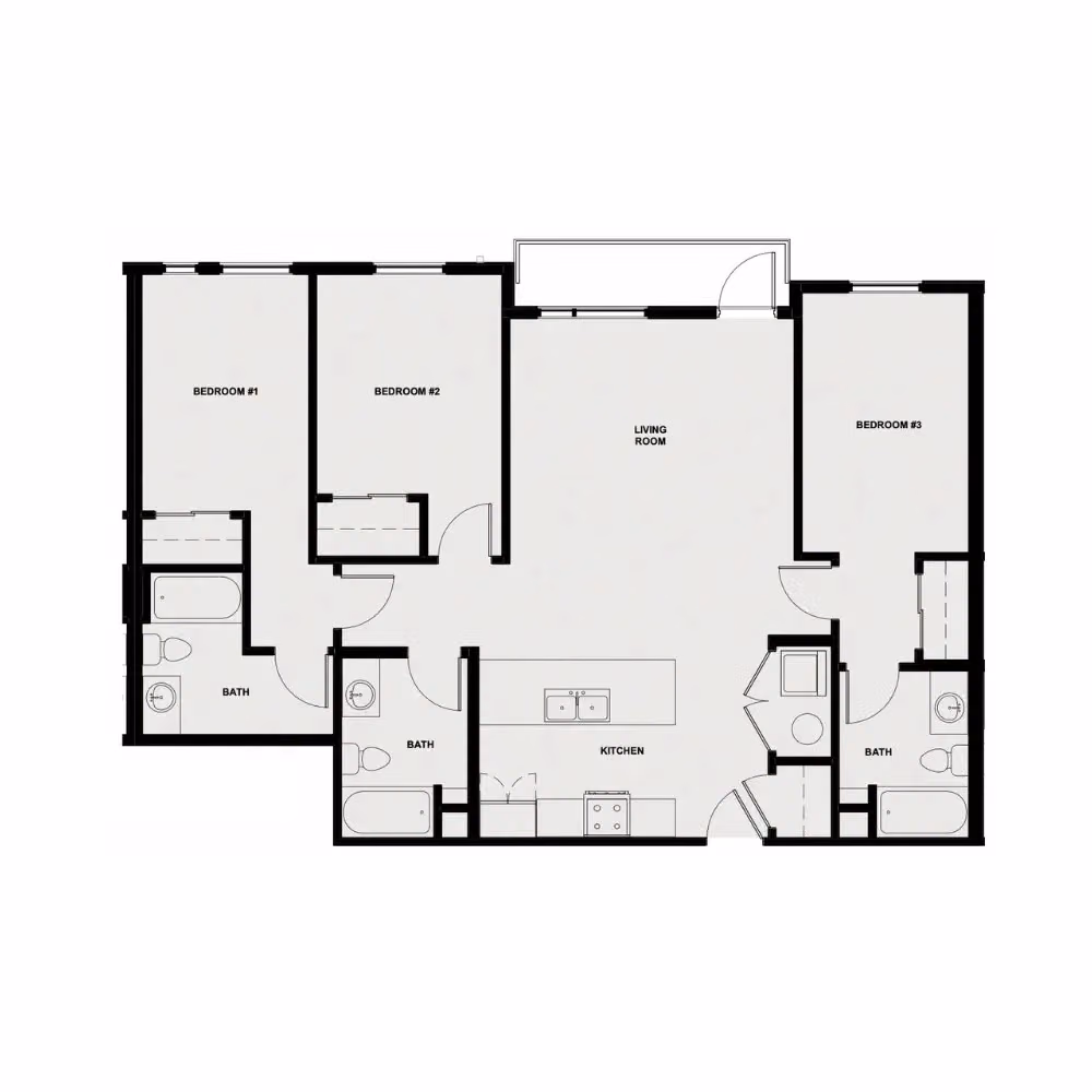 The Fifty, Bloomington - Bloomington, Indiana, United States - 3 Bed 3 Bath | C1 - TF - Floor Plan