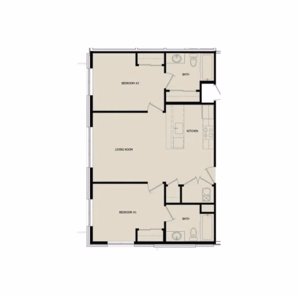 Crimson Corner, Bloomington - Bloomington, Indiana, United States - 2 Bed 2 Bath | B2 – CR - Floor Plan